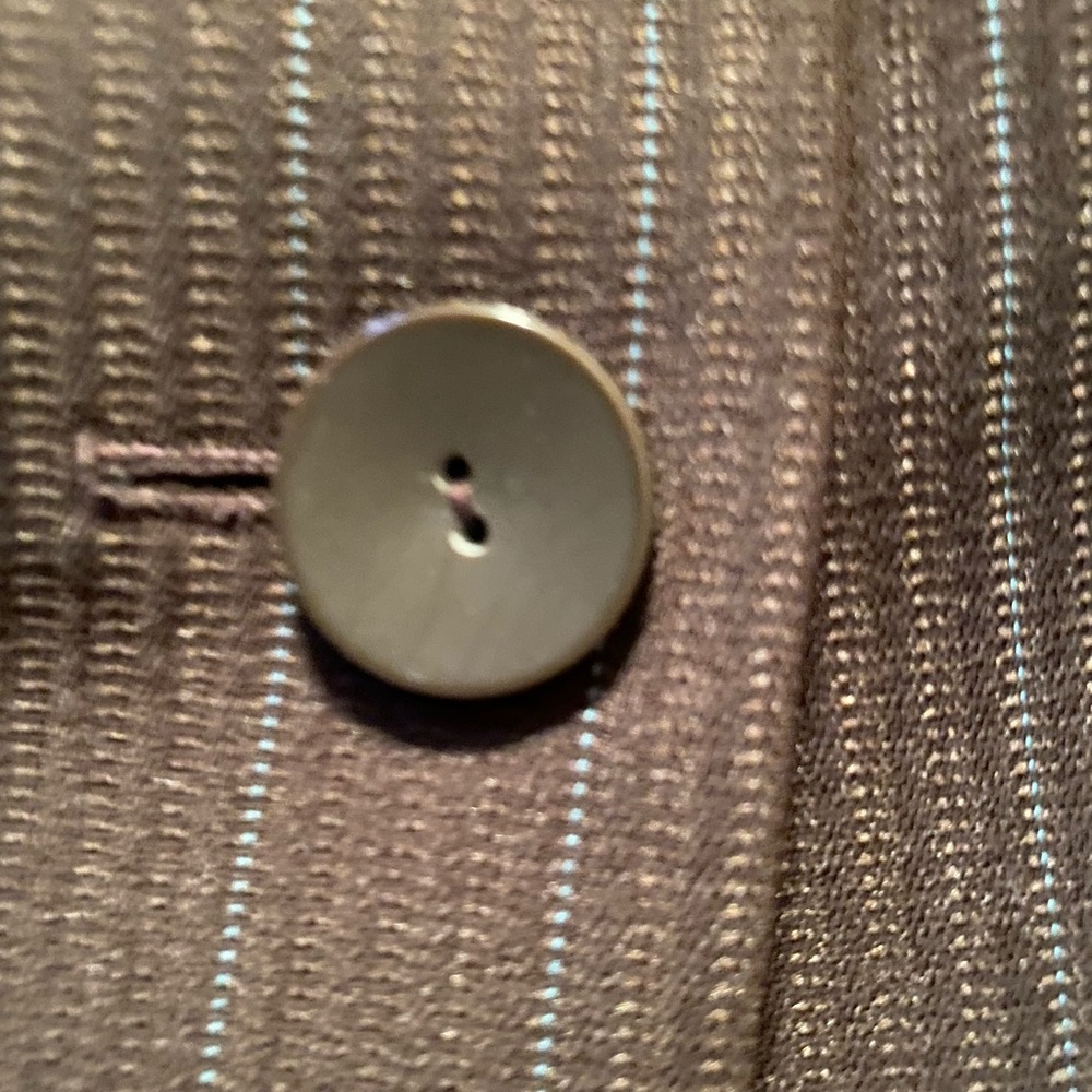 Tahari Brown Pinstripe 3 Piece Pantsuit With Sweater - Picture 3 of 16